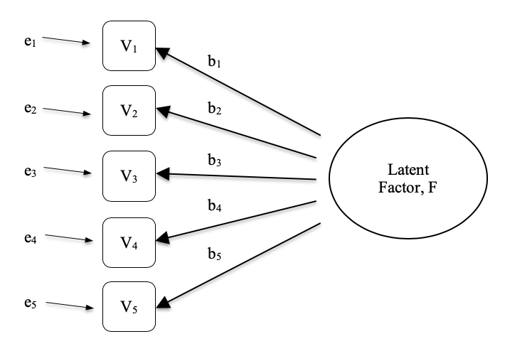 Latent factor underlying the relationship between observed variables