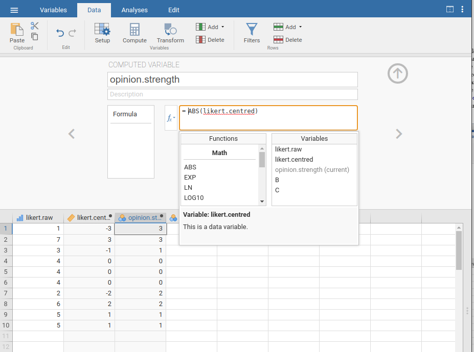 *f*\ :sub:`x` button to select functions and variables