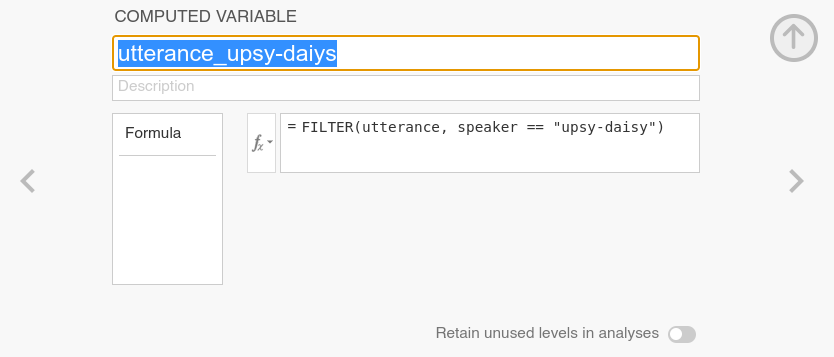 Using a computed variable for creating a filtered variable
